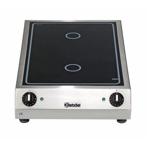Bartscher Countertop Electric Hob with 2 Hot Zones One by One, 6 kW Bartscher Countertop Electric Hob with 2 Hot Zones One by One, 6 kW