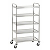 Bartscher Nickel-Chrome Steel 5 Tier Service Trolley 1540 x 600 x 920 mm
