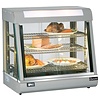 Bartscher Countertop Heating Display 110 L, 3-Level, 1,84 kW, from 30 to 90 °C, with Slanted Glass, Grey