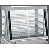 Bartscher Countertop Heating Display 110 L, 3-Level, 1,84 kW, from 30 to 90 °C, with Slanted Glass, Grey
