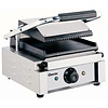 Bartscher Single Cast Iron Contact Grill, Top Plate Grooved, Bottom Smooth, 220 x 235 mm, 1,8 kW