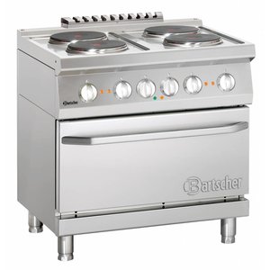 Bartscher Electric Cooker with 4 Hot Plates and Electric Convection Oven GN 2/1, 15,8 kW Bartscher Electric Cooker with 4 Hot Plates and Electric Convection Oven GN 2/1, 15,8 kW