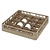 Bartscher Kosz do zmywarki na szkło 16 przegród / 500 x 500 x 142 mm, brązowy