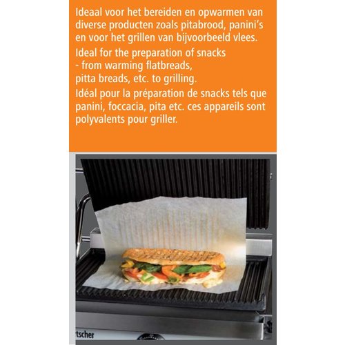 Bartscher Grill kontaktowy pojedyńczy żeliwny, płyta ryflowana, 335 x 230 mm, 2,2 kW