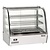 Bartscher Countertop Heating Display 120 L, 3-Level, 1,10 kW, from 30 to 90 °C, with Bent Glass, Silver, Sliding Doors