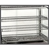 Bartscher Countertop Heating Display 120 L, 3-Level, 1,10 kW, from 30 to 90 °C, with Bent Glass, Silver, Sliding Doors