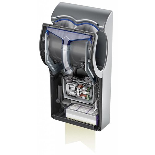 Dyson Automatyczna Suszarka do rąk kieszeniowa na podczerwień 1,6 kW, srebrna z filterm HEPA Dyson Automatyczna Suszarka do rąk kieszeniowa na podczerwień 1,6 kW, srebrna z filterm HEPA