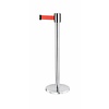 TOM-GAST Barrier Post (h)595 mm, Silver with Red Tape 1500 mm