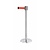 TOM-GAST Barrier Post (h)595 mm, Silver with Red Tape 1500 mm