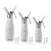 Hendi Whipped Cream Dispenser 1 L, White (with 3 Different Nozzles and Cleaning Brush)