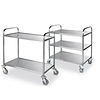 XXLselect Chrome Steel 2 Tier Service Trolley 930 x 900 x 590 mm