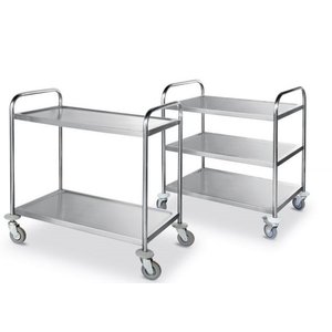 XXLselect Chrome Steel 2 Tier Service Trolley 930 x 900 x 590 mm