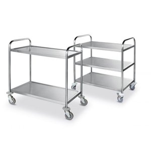 XXLselect Stainless Steel 3 Tier Service Trolley 930 x 900 x 590 mm XXLselect Stainless Steel 3 Tier Service Trolley 930 x 900 x 590 mm