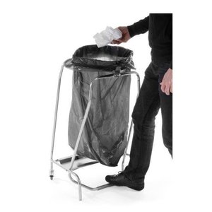 Hendi Stainless Steel Trash Bag Holder with Pedal and Wheels Hendi Stainless Steel Trash Bag Holder with Pedal and Wheels