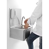 XXLselect Kitchen Knee Operated Wash Basin, 320x400x(h)200 mm with Soap Dispenser and Back Panel