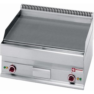 Diamond Countertop Electric Cast Iron Griddle 695 x 520 mm, Smooth, 2 Heating Zones, 9 kW, 400V