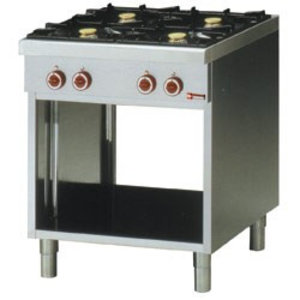 Diamond Gas Cooker with 4 Burners on an Open Base, 14800 kcal / h Diamond Gas Cooker with 4 Burners on an Open Base, 14800 kcal / h