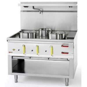 Diamond Gas Wok Cooker with 3 Burners and Open Cupboard, 50645 kcal / h Diamond Gas Wok Cooker with 3 Burners and Open Cupboard, 50645 kcal / h