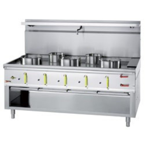 Diamond Kuchnia Wok gazowa z 5 palnikami i szafką otwartą, 80805 kcal / h Diamond Kuchnia Wok gazowa z 5 palnikami i szafką otwartą, 80805 kcal / h