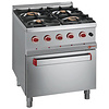 Diamond Gas Cooker with 4 Burners and Electric Oven GN 2/1, 33,3 kW