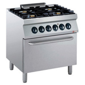 Diamond Gas Cooker with 4 Burners and Electric Oven GN 2/1, 28 kW Diamond Gas Cooker with 4 Burners and Electric Oven GN 2/1, 28 kW