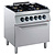 Diamond Gas Cooker with 4 Burners and Electric Oven GN 2/1, 28 kW