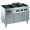 Diamond Kuchnia gazowa z 6 palnikami, szafką i piekarnikiem gazowym GN 2/1, 33540 kcal / h Diamond Kuchnia gazowa z 6 palnikami, szafką i piekarnikiem gazowym GN 2/1, 33540 kcal / h