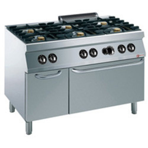 Diamond Gas Cooker with 6 Burners, CupBoard and Gas Oven GN 2/1, 33540 kcal / h Diamond Gas Cooker with 6 Burners, CupBoard and Gas Oven GN 2/1, 33540 kcal / h