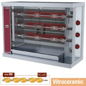 Diamond Rożen elektryczny witroceramiczny z 3 rusztami, 18 kurczaków, 14,4 kW, 400-230V Diamond Rożen elektryczny witroceramiczny z 3 rusztami, 18 kurczaków, 14,4 kW, 400-230V