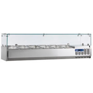 Diamond Top unit for storing ingredients 10x 1/4 GN, 340W, from 2 to 10°C with Sneezeguard Diamond Top unit for storing ingredients 10x 1/4 GN, 340W, from 2 to 10°C with Sneezeguard