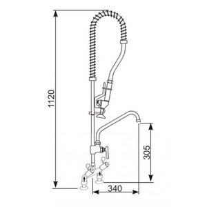 XXLselect Twin Pedestal Pre Rinse Spray with Ceramic Heads and Spout