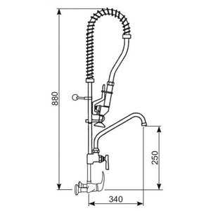 XXLselect Single Lever Wall Mounted Pre-Rinse Faucet with Spout