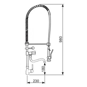 XXLselect Single Hole Deck Mounted Pre-Rinse Faucet with Single Lever, Mixer and Spout XXLselect Single Hole Deck Mounted Pre-Rinse Faucet with Single Lever, Mixer and Spout