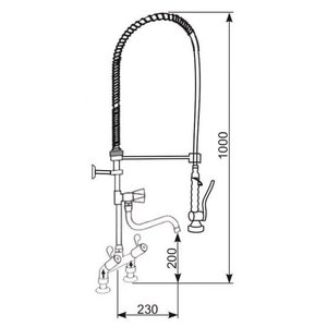 XXLselect Twin Pedestal Pre Rinse Spray with Slide Heads and Spout, Height 1000 mm XXLselect Twin Pedestal Pre Rinse Spray with Slide Heads and Spout, Height 1000 mm