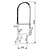XXLselect Twin Pedestal Pre Rinse Spray with Slide Heads and Spout, Height 1000 mm