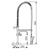 XXLselect Wall Mounted Pre-Rinse Faucet with Spout with Spout 320 mm, Knobs