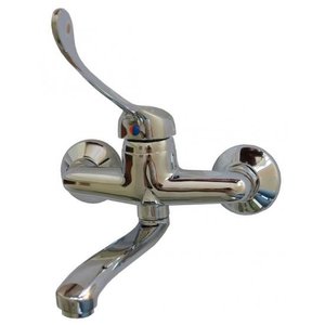 XXLselect Bateria lekarska zlewozmywakowa ścienna z mieszaczem ceramicznym Ø 40 mm i wylewką 195 mm XXLselect Bateria lekarska zlewozmywakowa ścienna z mieszaczem ceramicznym Ø 40 mm i wylewką 195 mm