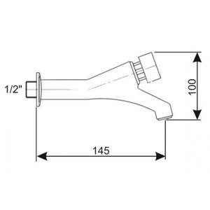 XXLselect Self-Closing Wall-Mounted Basin Faucet with Push Button, Water Connection Thread 1/2''