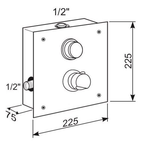 XXLselect Temporary shower mixer for concealed installation with thermostat XXLselect Temporary shower mixer for concealed installation with thermostat