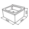 XXLselect Wash Basin, 400x385x(h)225 mm Central Drain