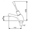 XXLselect Self-Closing Deck-Mounted Basin Faucet with Push-Button, Water Connection Thread 1/2'', Height 170 mm