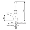 XXLselect Self-Closing Deck-Mounted Basin Faucet with Push-Button, Water Connection Thread 3/8'', Height 220 mm