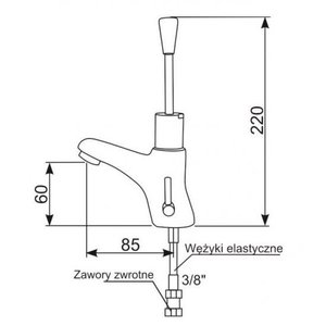 XXLselect Self-Closing Deck-Mounted Basin Faucet with Push-Button, Water Connection Thread 3/8'', Height 220 mm