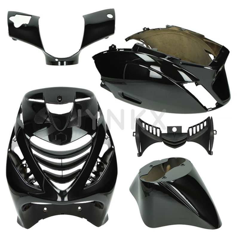 Kappenset Piaggio Zip glans zwart 5-delig (SP look) | Jynkx