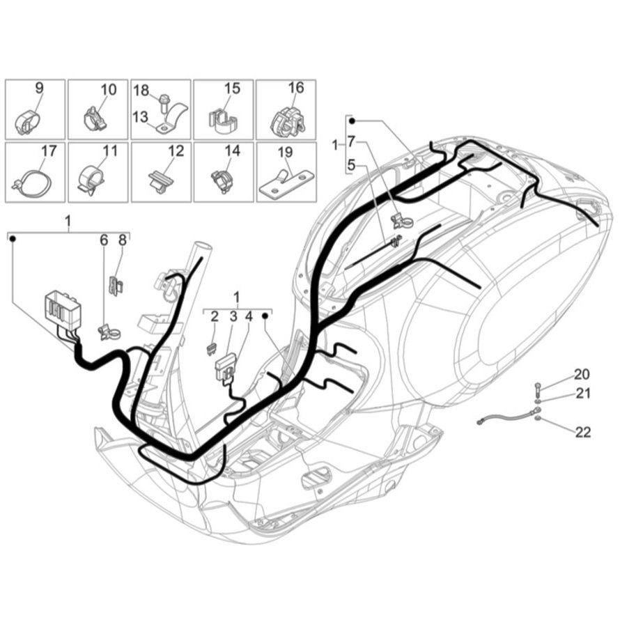 Kabelboom Vespa Sprint 4T 2V | Jynkx