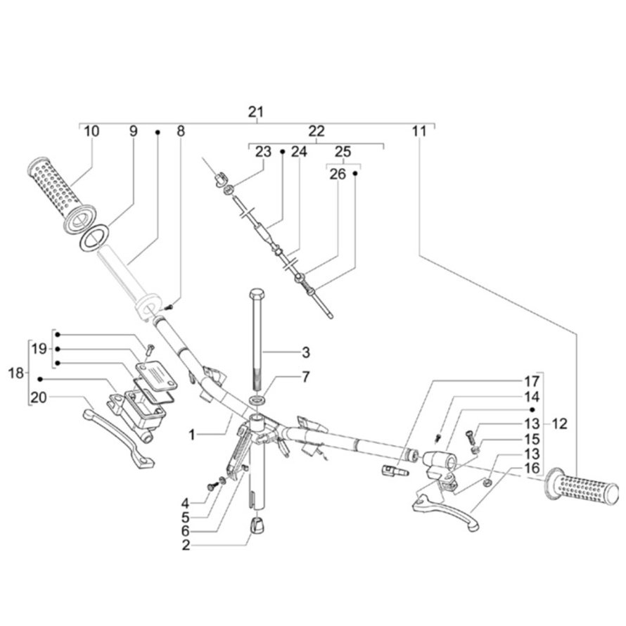 Stuur Piaggio zip 50 4T | Jynkx