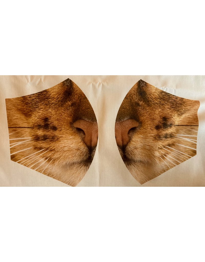 Maskenzuschnitt Katzengesicht Vorderteil inkl. 50 cm Flachgummi