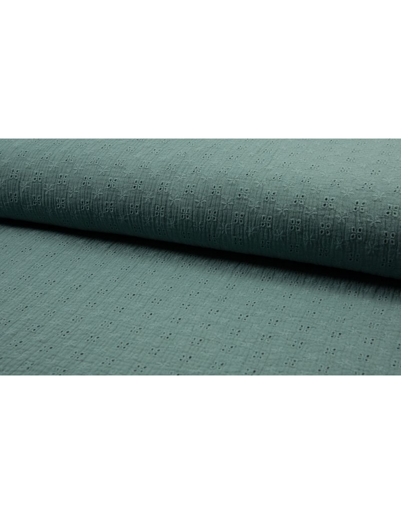 Musselin Spitze Motiv dusty mint