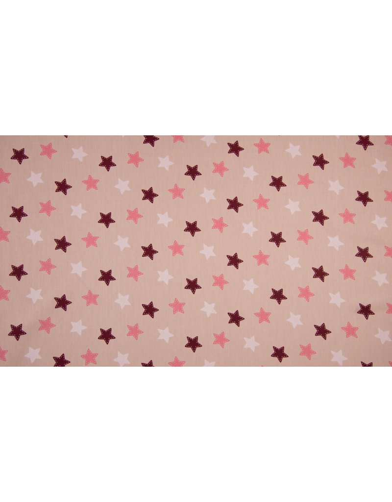 Baumwolle Motiv bunt Sterne dusty pink
