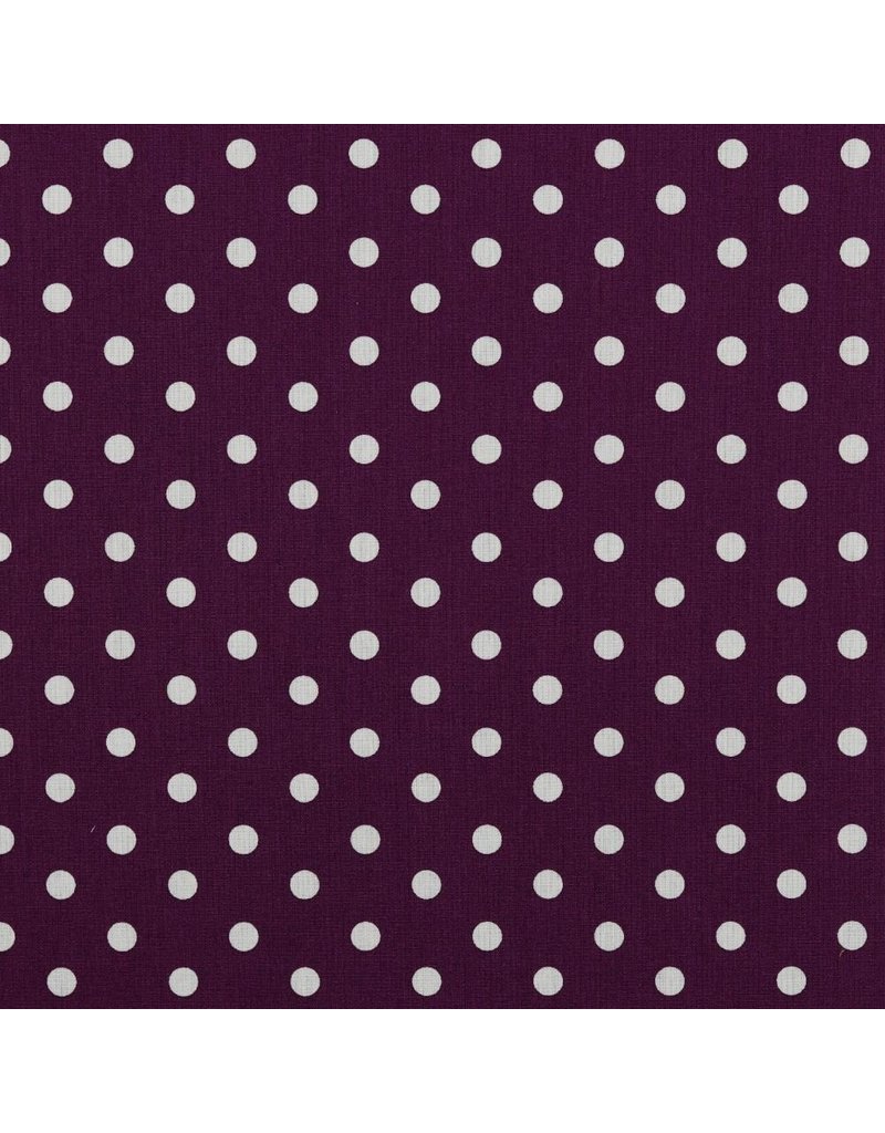Baumwolle Motiv Punkte purple weiß